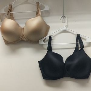 2 Soma Vanishing Back Balconet Bras 40G Tan Black